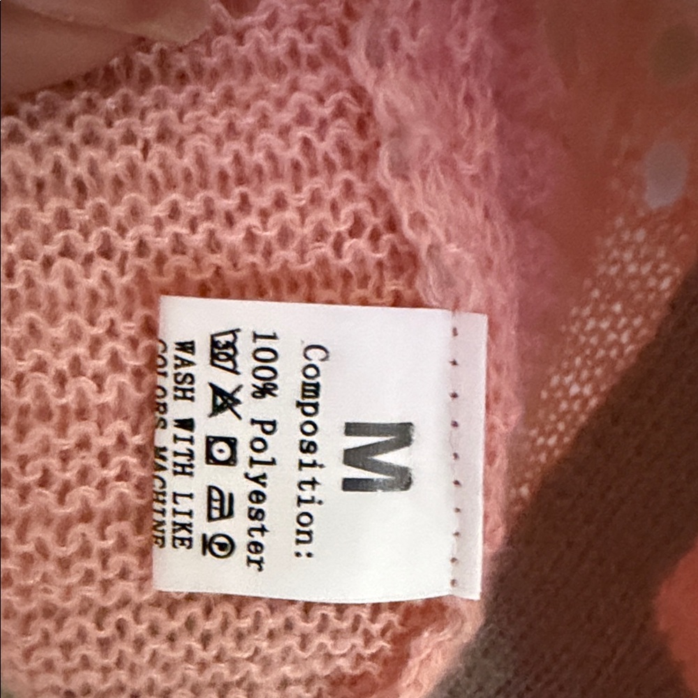 NWOT Pink Color block Striped Open-Front Cardigan - Picture 5 of 6